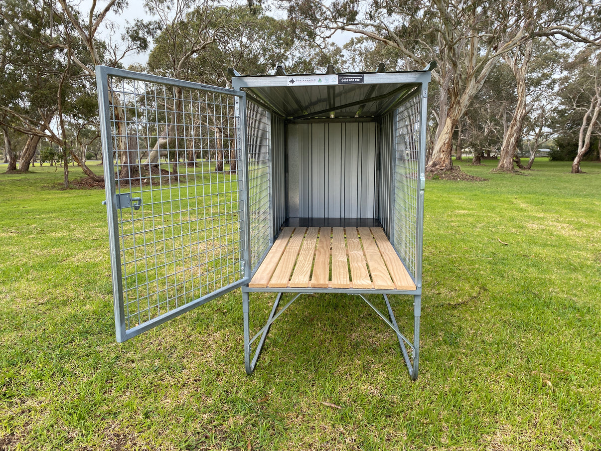 Basic 1 Bay Flat Pack Raised Run Dog Kennels